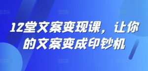 12堂文案变现课,让你的文案变成印钞机-赚金金-技能学习分享