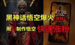 黑神话悟空爆火,已有人利用这波热点变现几十万,普通人也可用AI蹭上这波热度搞钱,有多重变现方法-赚金金-技能学习分享