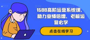 1688高阶运营系统课，助力业绩倍增，老板运营必学-赚金金-技能学习分享