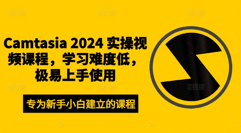 Camtasia 2024 实操视频课程，学习难度低，极易上手使用-赚金金-技能学习分享