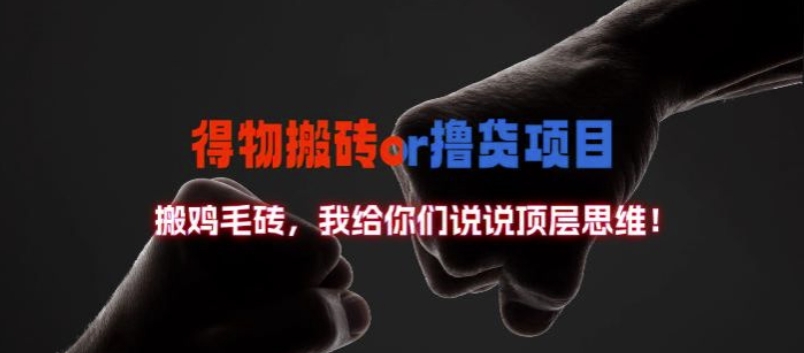 得物搬砖撸货项目?掰下数据，我给你们说说顶层思维【揭秘】-赚金金-技能学习分享
