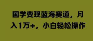 国学变现蓝海赛道,月入1W+,小白轻松操作【揭秘】-赚金金-技能学习分享