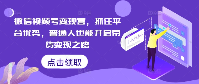 微信视频号变现营，抓住平台优势，普通人也能开启带货变现之路-赚金金-技能学习分享
