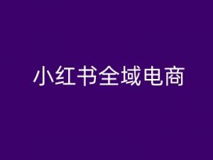 小红书全域电商,小红书电商教程-赚金金-技能学习分享