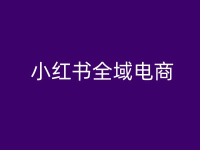小红书全域电商，小红书电商教程-赚金金-技能学习分享