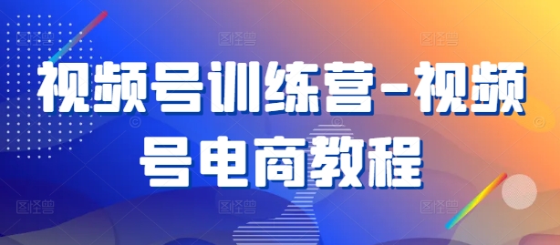 视频号训练营-视频号电商教程-赚金金-技能学习分享