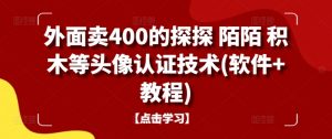 外面卖400的探探 陌陌 积木等头像认证技术(软件+教程)-赚金金-技能学习分享