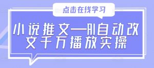 小说推文—AI自动改文千万播放实操-赚金金-技能学习分享