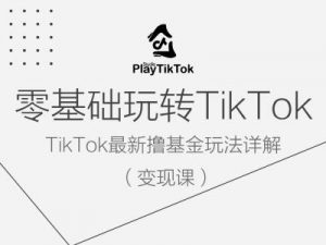 零基础玩转TiKToK变现课,TikTok最新撸基金玩法详解-赚金金-技能学习分享