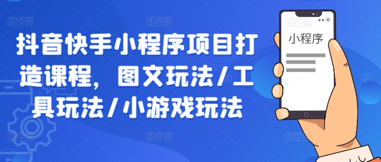 抖音快手小程序项目打造课程,图文玩法/工具玩法/小游戏玩法-赚金金-技能学习分享