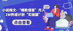小说推文-“爆款借鉴”月入1W养成计划“实操篇”-赚金金-技能学习分享