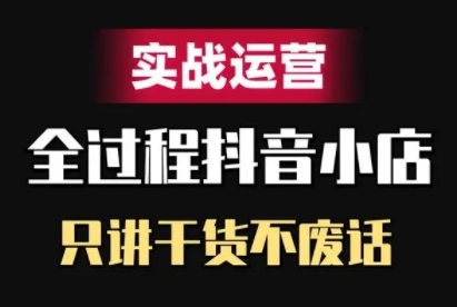 抖音小店精细化实战运营,只讲干货不废话-赚金金-技能学习分享