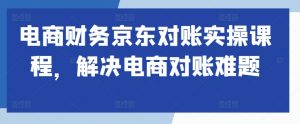 电商财务京东对账实操课程,解决电商对账难题-赚金金-技能学习分享