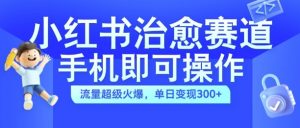 小红书治愈视频赛道,手机即可操作,流量超级火爆,单日变现300+【揭秘】-赚金金-技能学习分享