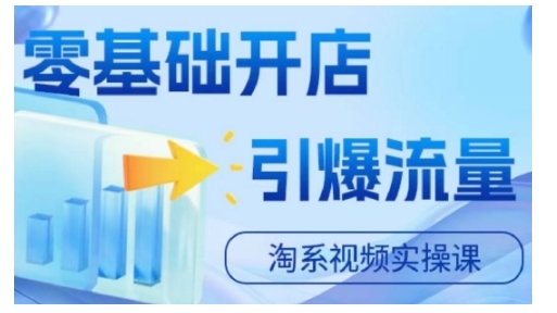 淘宝电商视频实操课，零基础开店，引爆流量-赚金金-技能学习分享