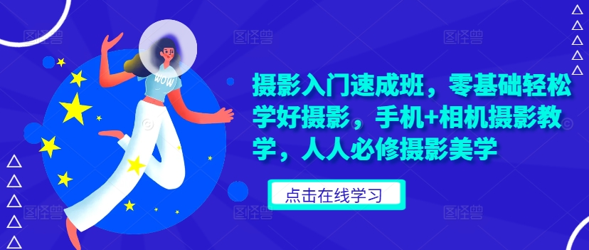 摄影入门速成班，零基础轻松学好摄影，手机+相机摄影教学，人人必修摄影美学-赚金金-技能学习分享