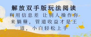解放双手版玩法阅读,利用信息差让别人操作你来躺Z,管道收益才是王道,小白轻松上手【揭秘】-赚金金-技能学习分享