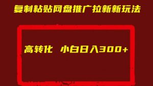 复制粘贴网盘推广拉新新玩法高转化小白日入300+【揭秘】-赚金金-技能学习分享