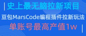 豆包MarsCode编程插件拉新玩法,史上最无脑的拉新项目,单账号最高产值1w-赚金金-技能学习分享