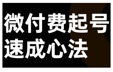 微付费起号速成课,视频号直播+抖音直播,微付费起号速成心法-赚金金-技能学习分享
