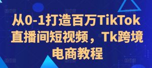 从0-1打造百万TikTok直播间短视频,Tk跨境电商教程-赚金金-技能学习分享