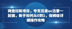 网盘拉新项目,夸克百度uc迅雷一起搞,新手如何从0到1,保姆级详细操作攻略-赚金金-技能学习分享