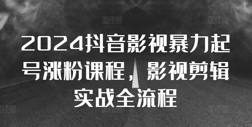 2024抖音影视暴力起号涨粉课程，影视剪辑搬运实战全流程-赚金金-技能学习分享