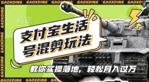 支付宝生活号军事赛道混剪玩法,纯原创视频,手把手教你实操落地,懒人必看【揭秘】-赚金金-技能学习分享