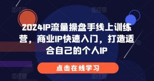 2024IP流量操盘手线上训练营,商业IP快速入门,打造适合自己的个人IP-赚金金-技能学习分享