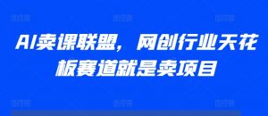 AI卖课联盟,网创行业天花板赛道就是卖项目-赚金金-技能学习分享