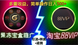 果冻宝盒推广88VIP，引流+转卖+返佣，多重收益，简单操作日入5张【揭秘】-赚金金-技能学习分享