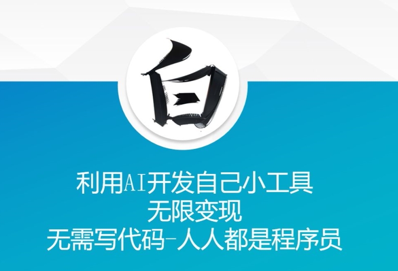 利用AI开发自己小工具 无限变现 无需写代码 人人都是程序员-赚金金-技能学习分享