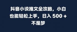 抖音小说推文全攻略,小白也能轻松上手,日入 5张+ 不是梦【揭秘】-赚金金-技能学习分享