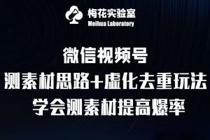 视频号连怼技术-测素材思路和上下虚化去重玩法-梅花实验室社群专享-赚金金-技能学习分享