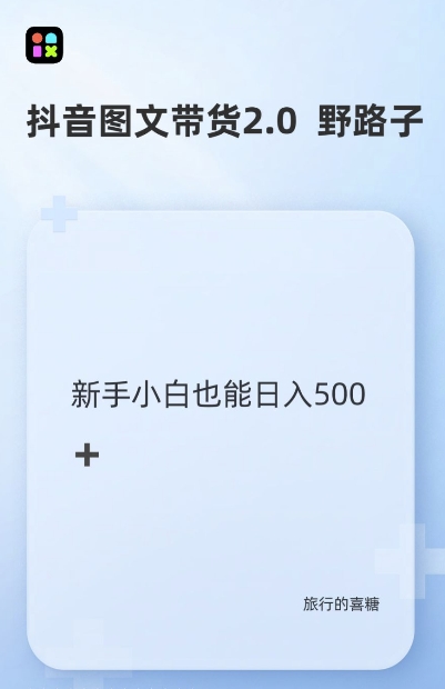 抖音图文带货野路子2.0玩法，暴力起号，单日收益多张，小白也可轻松上手【揭秘】-赚金金-技能学习分享