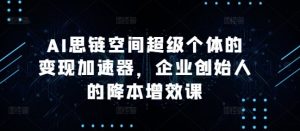 AI思链空间超级个体的变现加速器,企业创始人的降本增效课-赚金金-技能学习分享