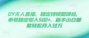 DY无人直播,稳定持续型项目,单号稳定收入500+,新手小白都能轻松月入过万【揭秘】-赚金金-技能学习分享