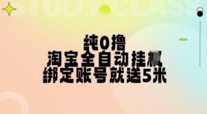 纯0撸,淘宝全自动挂JI,授权登录就得5米,多号多赚【揭秘】-赚金金-技能学习分享