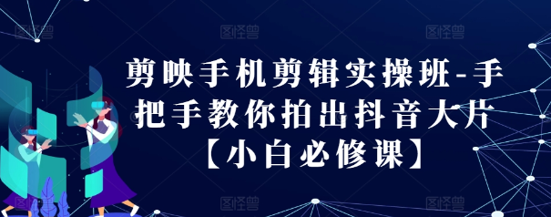 剪映手机剪辑实操班-手把手教你拍出抖音大片【小白必修课】-赚金金-技能学习分享