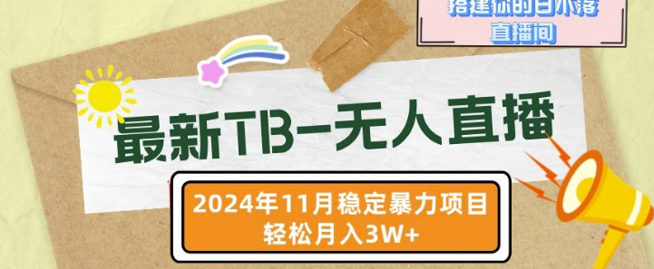 【最新TB-无人直播】11月最新，打造你的日不落直播间，轻松月入过W【揭秘】-赚金金-技能学习分享