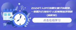 2024个人IP打造孵化模式流程课，一套最为完整的个人短视频落地课程(高阶班)-赚金金-技能学习分享