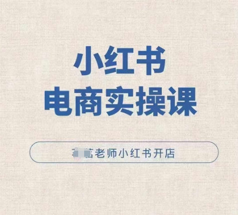 小红薯电商实操课，小红书开店实操必学课-赚金金-技能学习分享