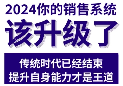 2024能落地的销售实战课,你的销售系统该升级了-赚金金-技能学习分享