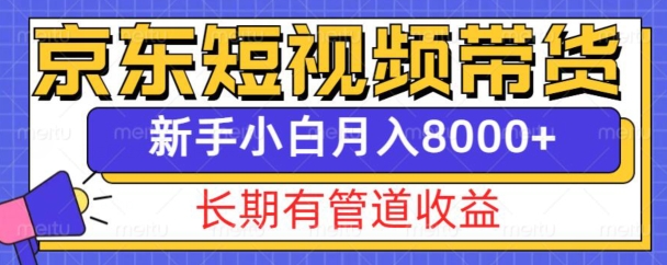 京东短视频带货新玩法，长期管道收益，新手也能月入8000+-赚金金-技能学习分享