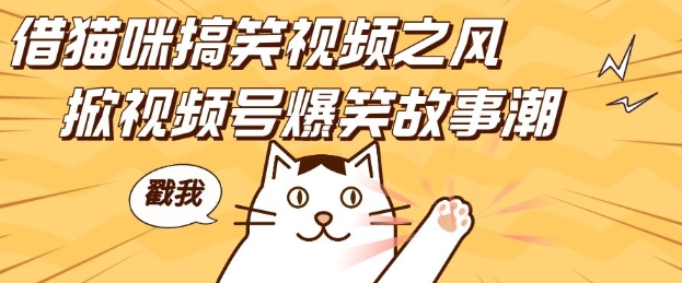 借猫咪搞笑视频之风，掀视频号爆笑故事潮，轻松日入四位数，无门槛快速入门!-赚金金-技能学习分享