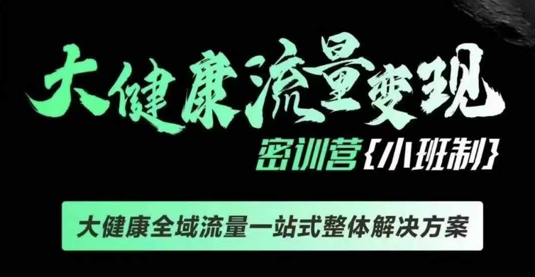 千万级大健康变现课线下课,大健康全域流量一站式整体解决方案-赚金金-技能学习分享