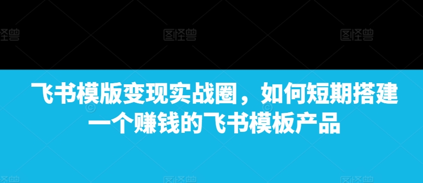 飞书模版变现实战圈，如何短期搭建一个赚钱的飞书模板产品-赚金金-技能学习分享