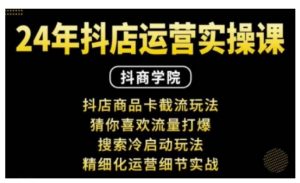 抖音小店运营实操课:抖店商品卡截流玩法,猜你喜欢流量打爆,搜索冷启动玩法,精细化运营细节实战-赚金金-技能学习分享