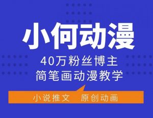 小何动漫简笔画动漫教学,40万粉丝博主课程,可做伙伴计划、分成计划、接广告等-赚金金-技能学习分享