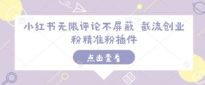 小红书无限评论不屏蔽 截流创业粉精准粉插件-赚金金-技能学习分享